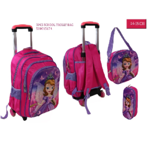 حقيبة ترولي مدرسية برينسيس - 3 قطع