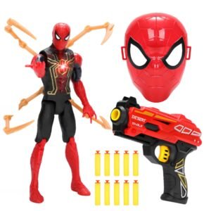 Spider mask and gun toy