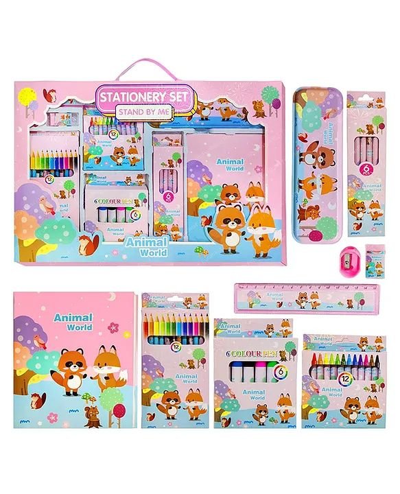 Animal world complete stationery