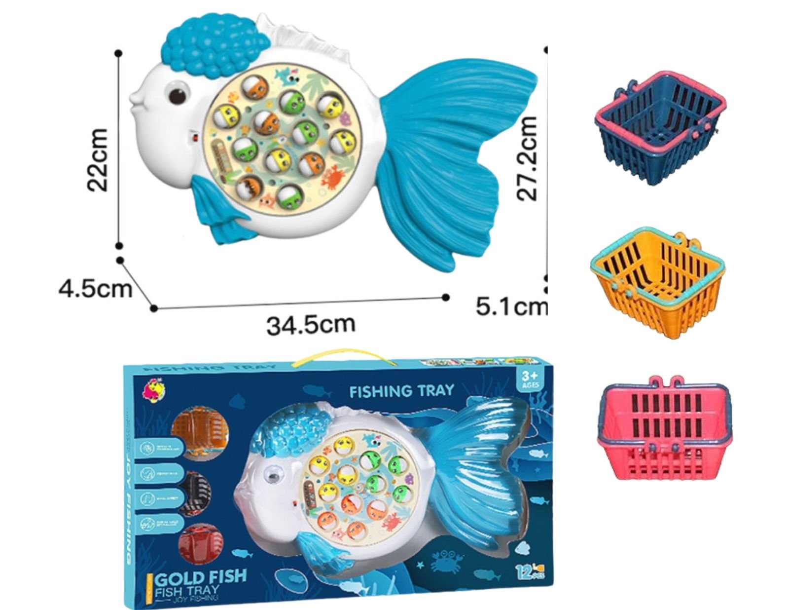 Gold fish Fishing Tray لعبة صيد السمك الذهبية - أزرق