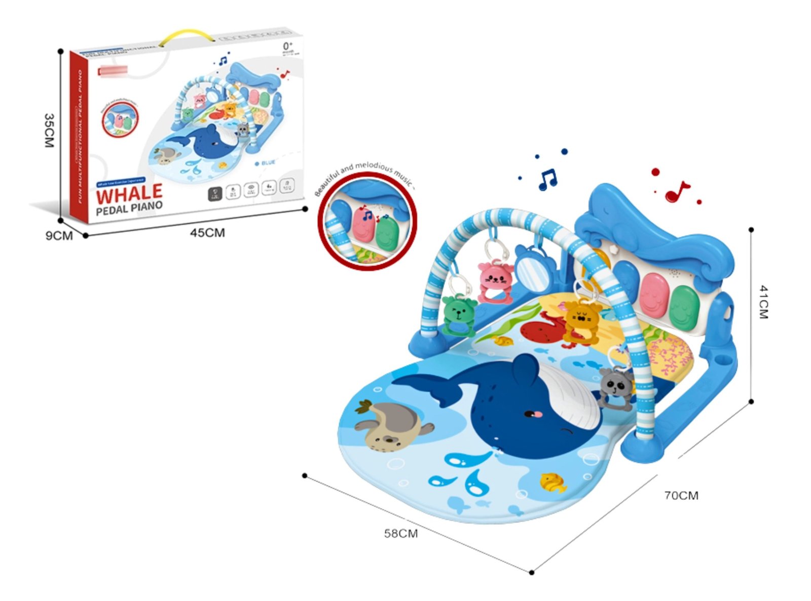 Whale Piano Baby Play Mat